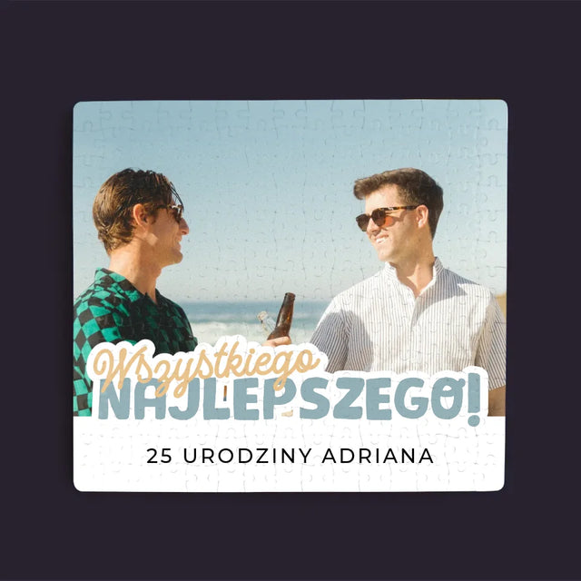 Zdjęcie i Podpis: 25 Urodziny Wszystkiego Najlepszego - Personalizowane Puzzle