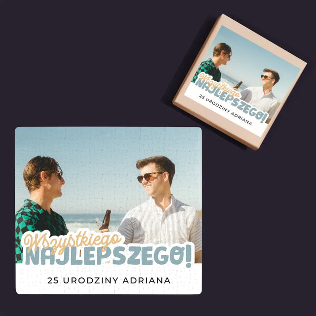 Zdjęcie i Podpis: 25 Urodziny Wszystkiego Najlepszego - Personalizowane Puzzle