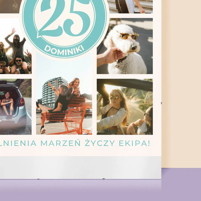 Fotokolaż: 25 Urodziny - Personalizowany Plakat