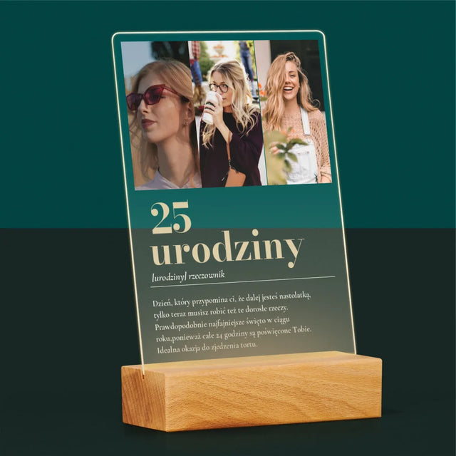 Fotokolaż: 25 Urodziny Definicja - Wydruk Na Szkle Akrylowym