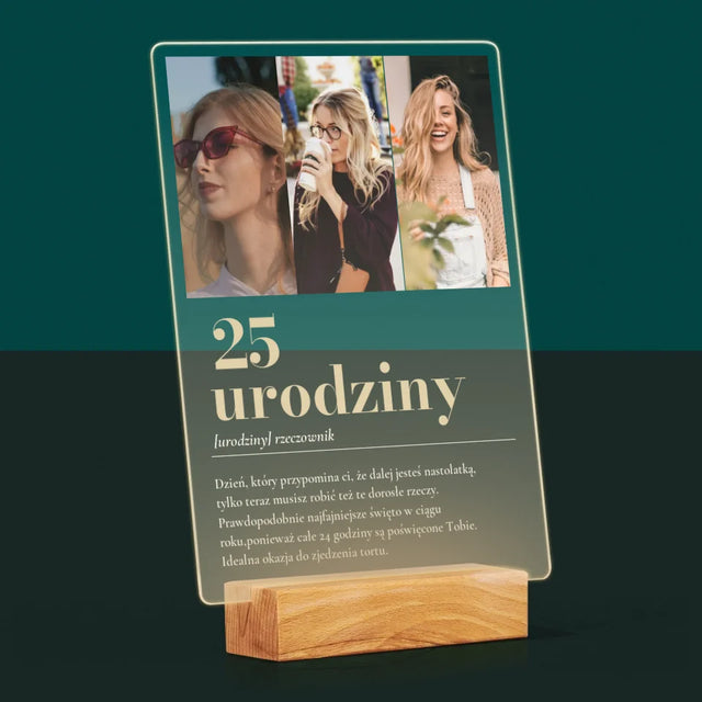 Fotokolaż: 25 Urodziny Definicja - Wydruk Na Szkle Akrylowym