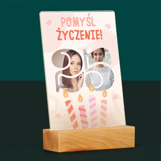 Słowo ze Zdjęć: Pomyśl Życzenie - Wydruk Na Szkle Akrylowym