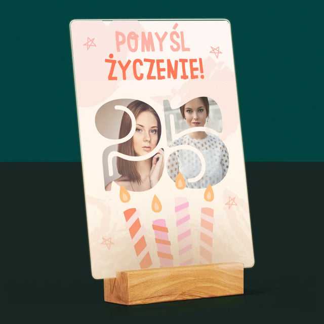 Słowo ze Zdjęć: Pomyśl Życzenie - Wydruk Na Szkle Akrylowym