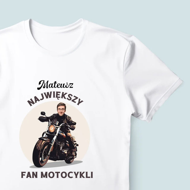 Twoja Postać: Fan Motocykli - Koszulka Męska z Nadrukiem