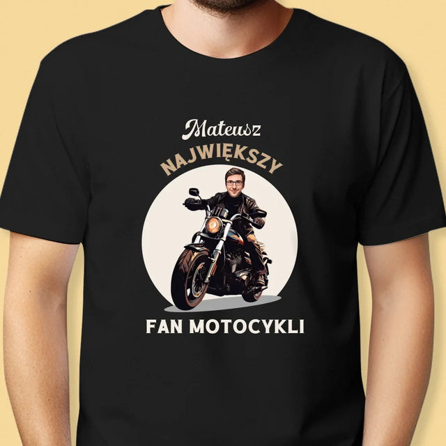 Twoja Postać: Fan Motocykli - Koszulka Męska z Nadrukiem