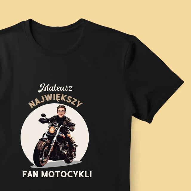 Twoja Postać: Fan Motocykli - Koszulka Męska z Nadrukiem