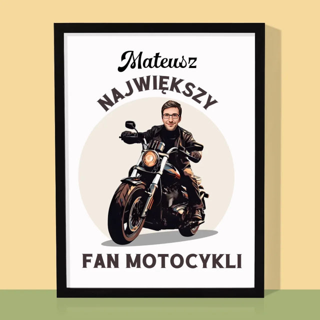 Twoja Postać: Fan Motocykli - Wydruk Obramowany