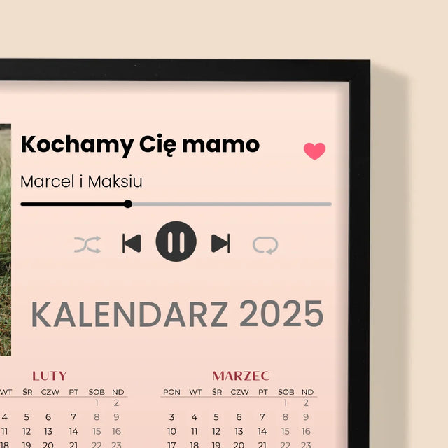 Zdjęcie i Podpis: Kochamy Cię Mamo - Kalendarz w Ramce