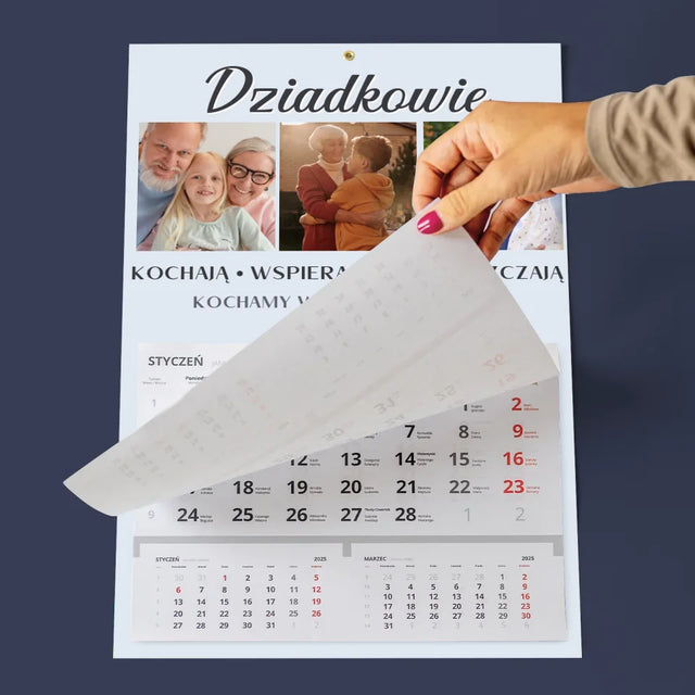 Fotokolaż: Kochani Dziadkowie - Personalizowany Kalendarz Jednodzielny