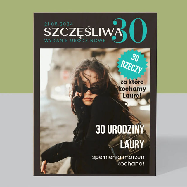 Okładka Magazynu: Szczęśliwa 30 - Wydruk Na Drewnie