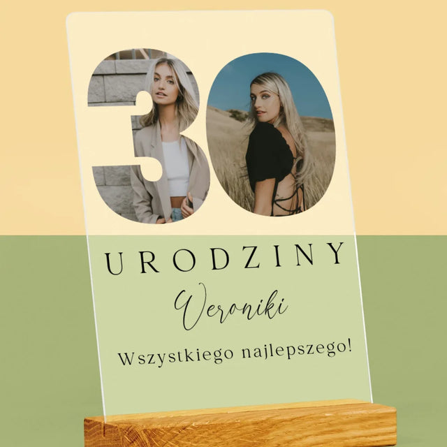 Słowo Ze Zdjęć: 30 Urodziny Podpis - Wydruk Na Szkle Akrylowym