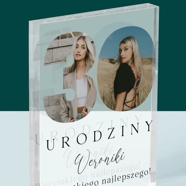 Słowo Ze Zdjęć: 30 Urodziny Podpis - Blok Akrylowy