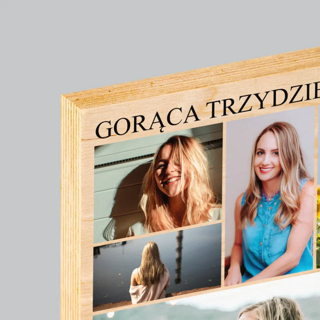 Fotokolaż: Gorąca Trzydziestolatka - Wydruk Na Drewnie