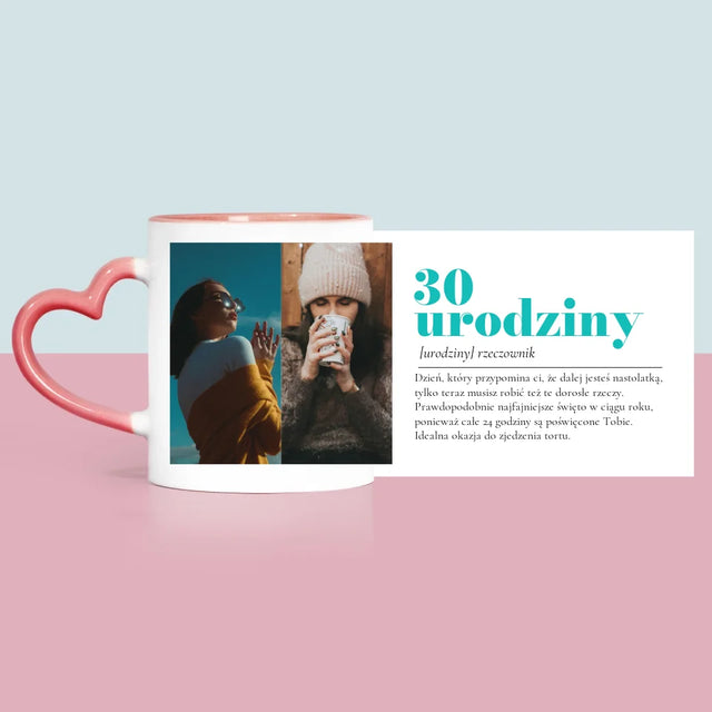 Fotokolaż: 30 Urodziny Definicja - Kubek z Nadrukiem