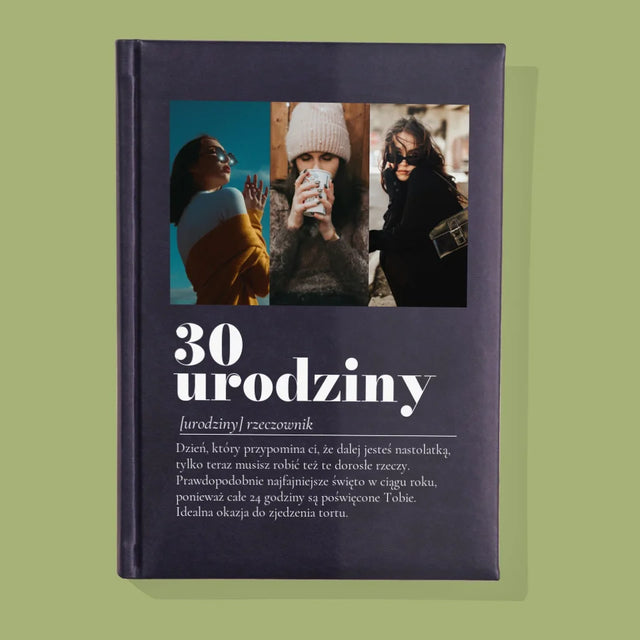 Fotokolaż: 30 Urodziny Definicja - Notes Książkowy z Nadrukiem