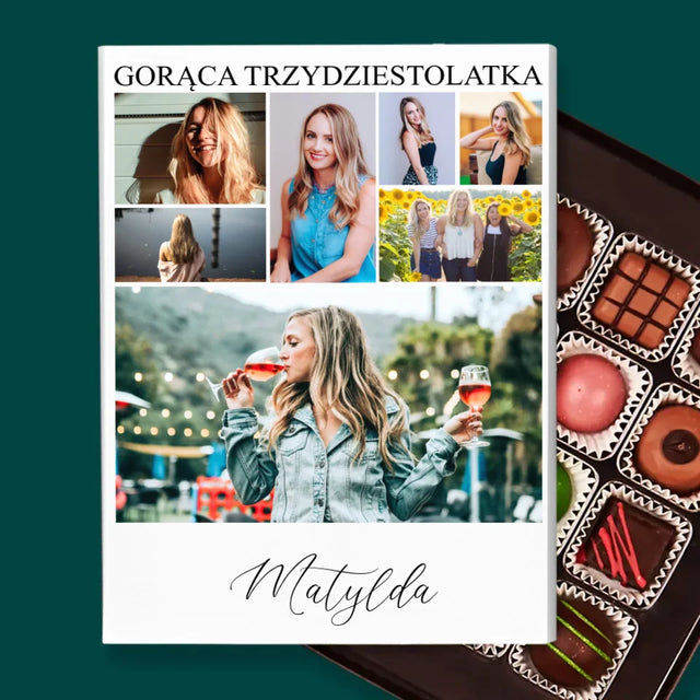 Fotokolaż: Gorąca Trzydziestolatka - Personalizowane Praliny