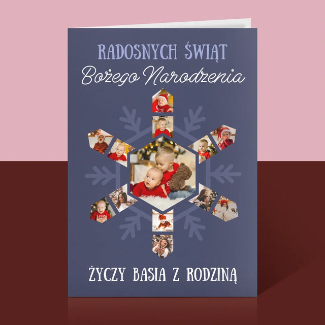 Kształt Ze Zdjęć: Śnieżynka - Kartka Z Życzeniami