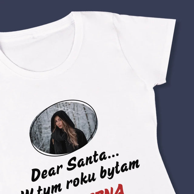 Zdjęcie I Podpis: Grzeszna - Koszulka Damska z Nadrukiem