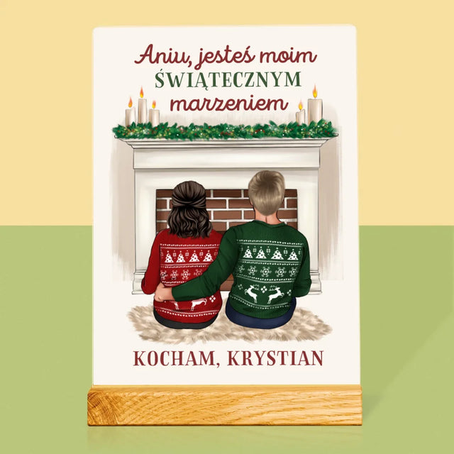 Kreator Postaci: Świąteczna Para - Wydruk Na Szkle Akrylowym