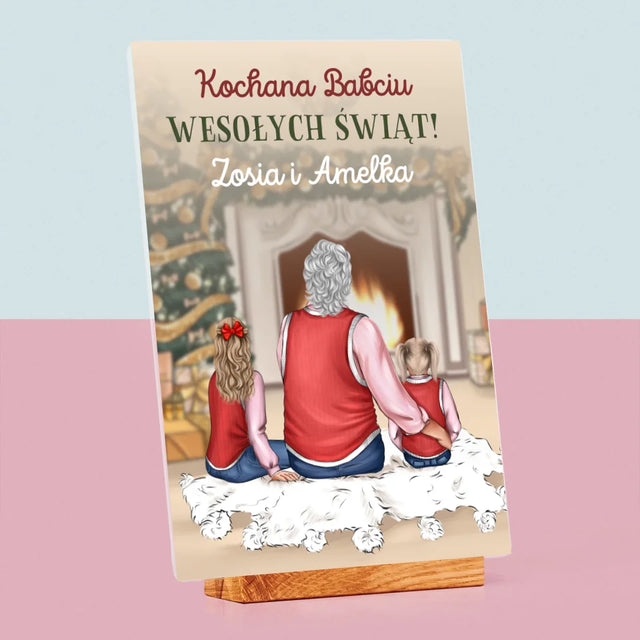 Kreator Postaci: Babciu Wesołych Świąt - Wydruk Na Szkle Akrylowym