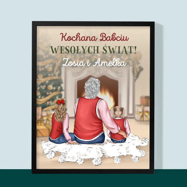 Kreator Postaci: Babciu Wesołych Świąt - Wydruk Obramowany