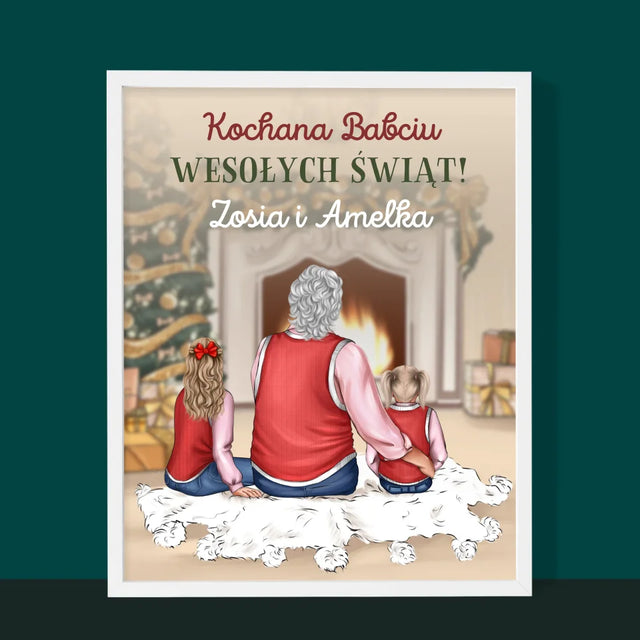 Kreator Postaci: Babciu Wesołych Świąt - Wydruk Obramowany