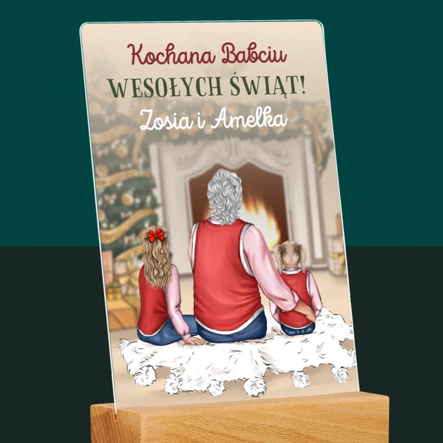 Kreator Postaci: Babciu Wesołych Świąt - Wydruk Na Szkle Akrylowym