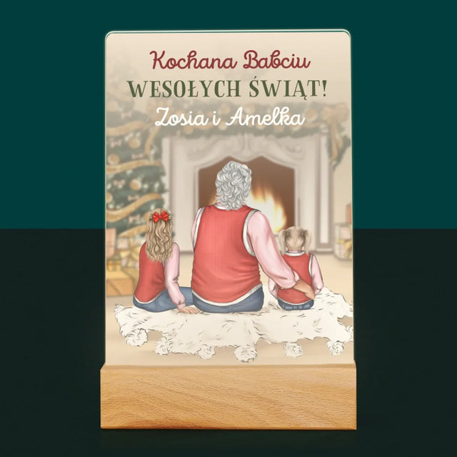 Kreator Postaci: Babciu Wesołych Świąt - Wydruk Na Szkle Akrylowym