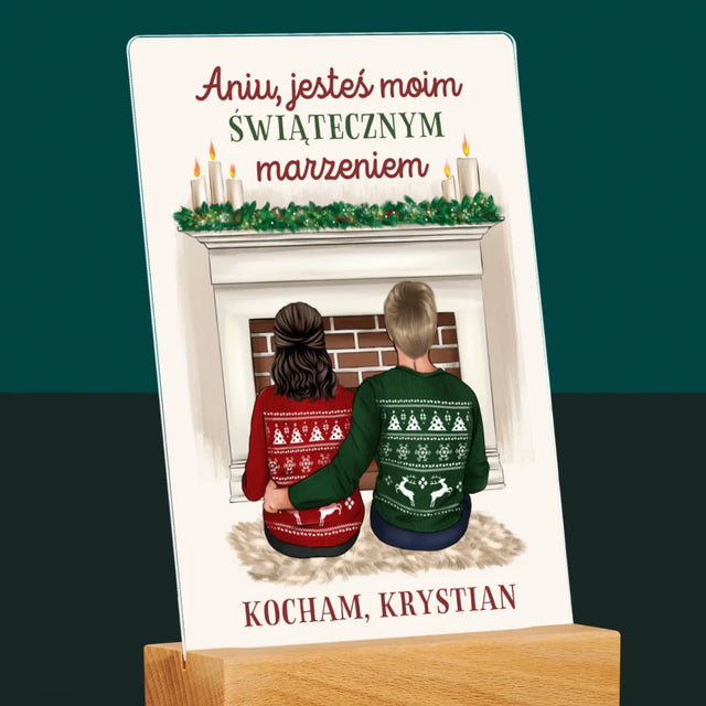 Kreator Postaci: Świąteczna Para - Wydruk Na Szkle Akrylowym