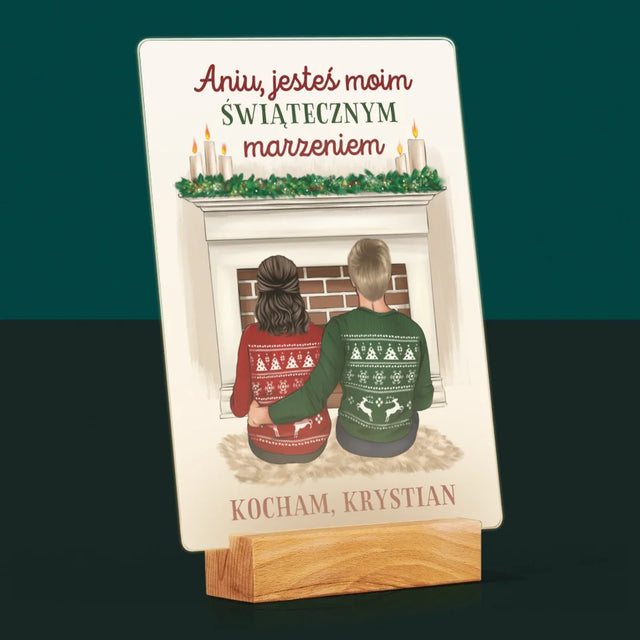 Kreator Postaci: Świąteczna Para - Wydruk Na Szkle Akrylowym