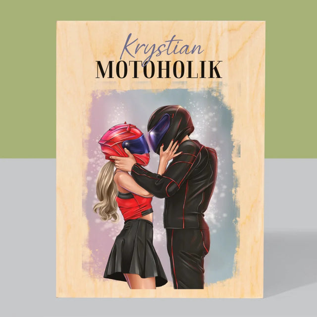 Kreator Postaci: Motoholik - Wydruk Na Drewnie