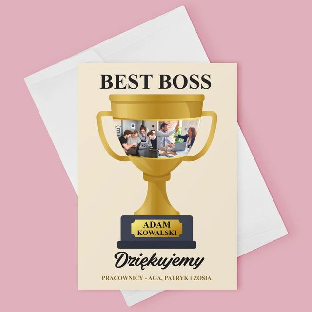 Fotokolaż: Best Boss Puchar - Kartka z Życzeniami