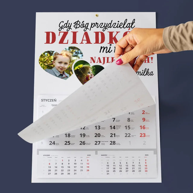 Fotokolaż: Gdy Bóg Przydzielał Dziadków - Personalizowany Kalendarz Jednodzielny