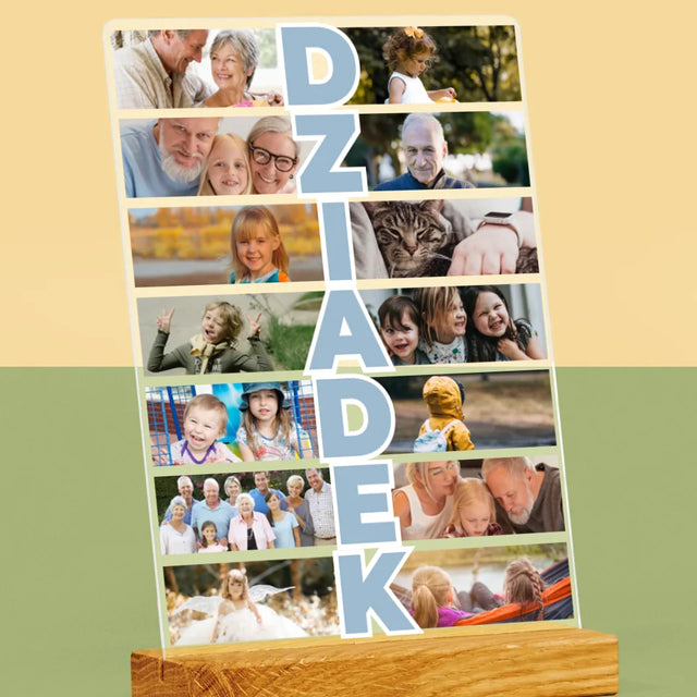 Fotokolaż: Dziadek - Wydruk Na Szkle Akrylowym