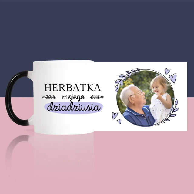 Zdjęcie i Podpis: Herbatka Dla Dziadziusia -  Kubek z Nadrukiem