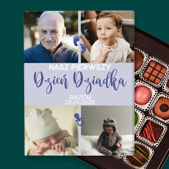 Fotokolaż: Pierwszy Dzień Dziadka - Personalizowane Praliny