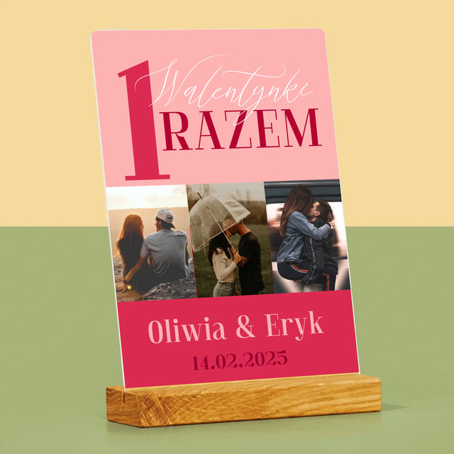 Fotokolaż: Pierwsze Walentynki Razem - Wydruk Na Szkle Akrylowym