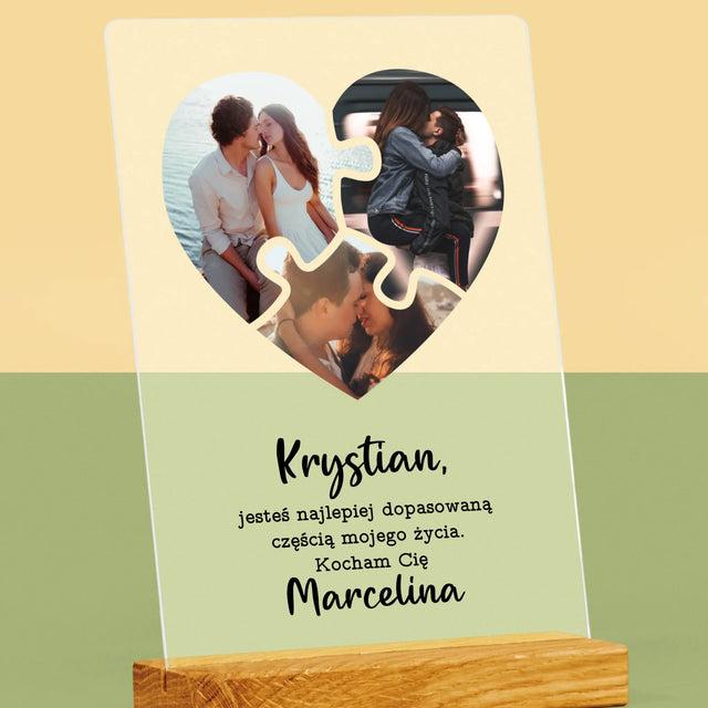 Fotokolaż: Walentynkowe Puzzle - Wydruk Na Szkle Akrylowym