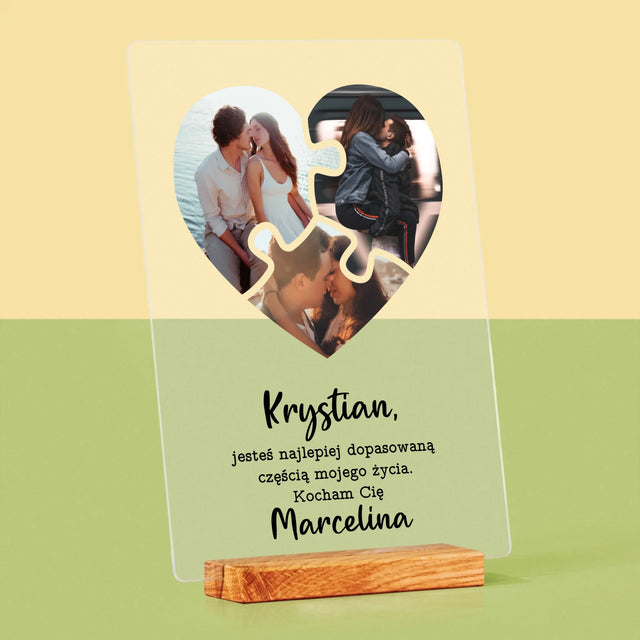 Fotokolaż: Walentynkowe Puzzle - Wydruk Na Szkle Akrylowym