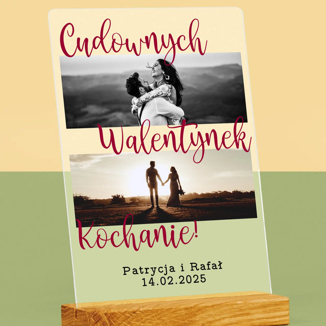 Fotokolaż: Cudownych Walentynek - Wydruk Na Szkle Akrylowym