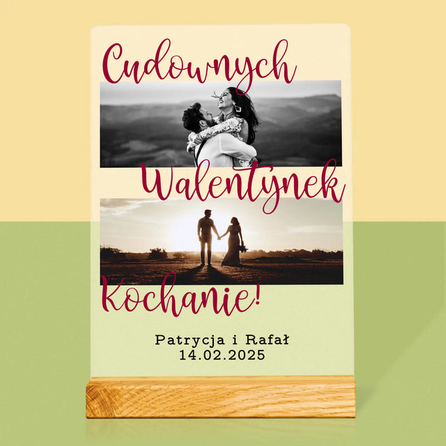 Fotokolaż: Cudownych Walentynek - Wydruk Na Szkle Akrylowym