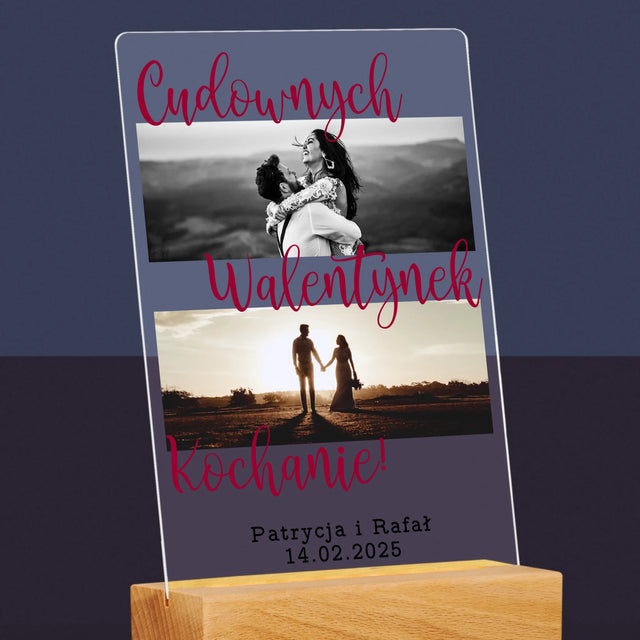 Fotokolaż: Cudownych Walentynek - Wydruk Na Szkle Akrylowym