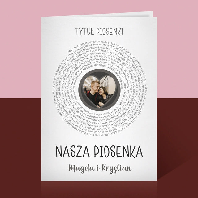 Zdjęcie i Podpis: Nasza Piosenka z Tekstem - Kartka z Życzeniami