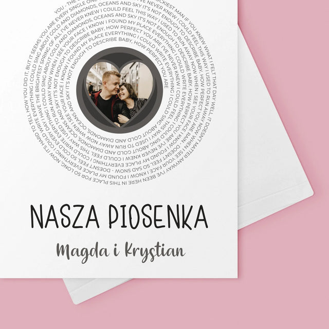 Zdjęcie i Podpis: Nasza Piosenka z Tekstem - Kartka z Życzeniami