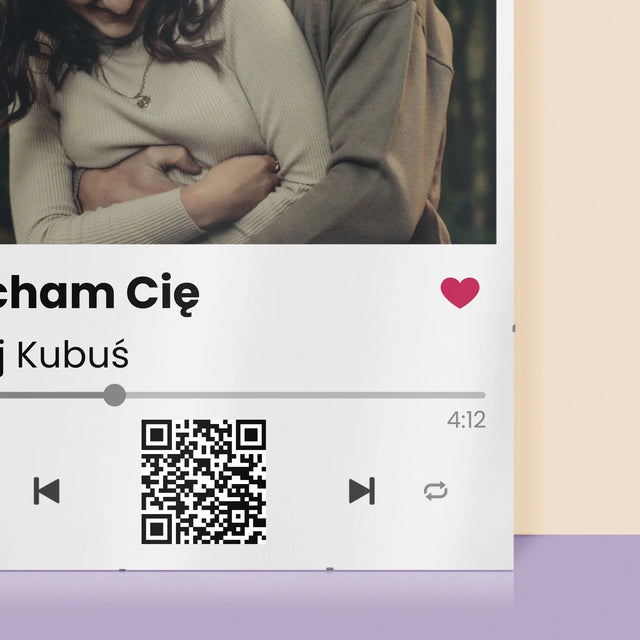 Zdjęcie i Podpis: Spotify z Kodem Qr - Plakat Personalizowany