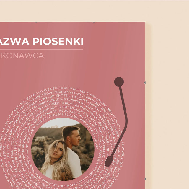 Zdjęcie i Podpis: Nasza Piosenka Płyta Winylowa - Plakat Personalizowany