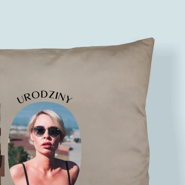 Słowo Ze Zdjęć: 40 Urodziny Piękne Chwile - Poduszka z Nadrukiem
