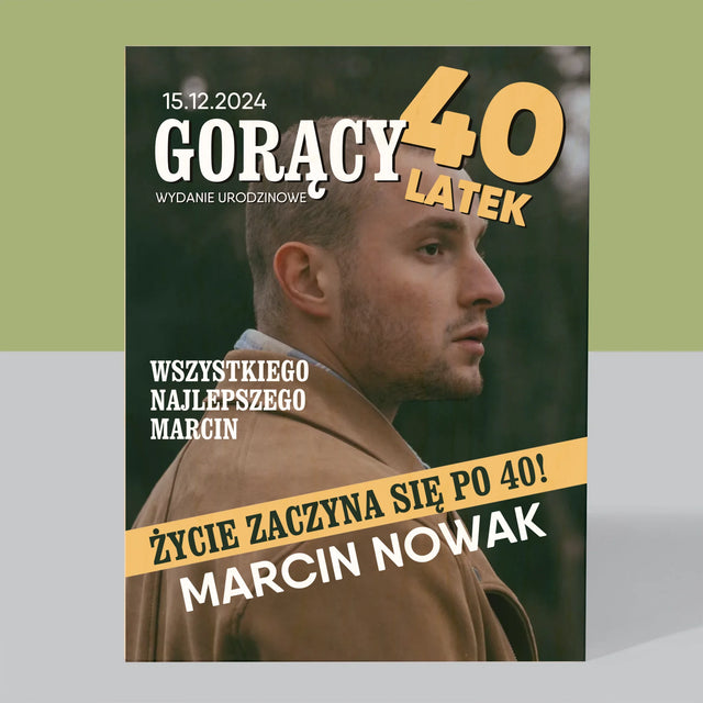 Okładka Magazynu: Gorący 40-Latek - Wydruk Na Drewnie