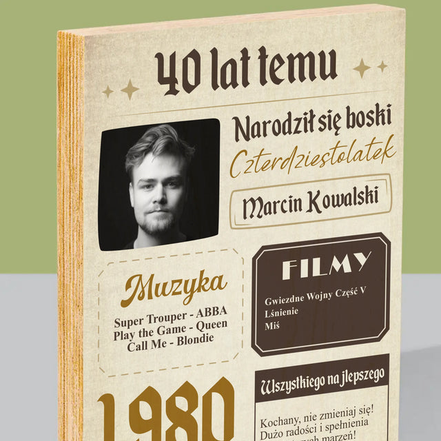 Okładka Magazynu: 40 Lat Temu - Wydruk Na Drewnie