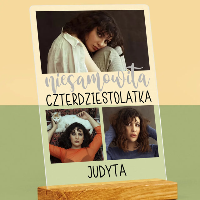 Fotokolaż: Niesamowita Czterdziestolatka - Wydruk Na Szkle Akrylowym